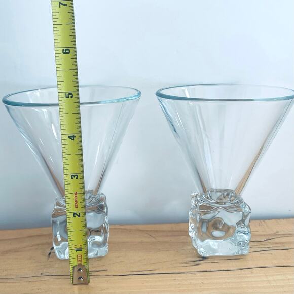 Vintage Di Saronno Melting Ice Cube Glasses Martini Rocks Cocktail Barware - Picture 7 of 11